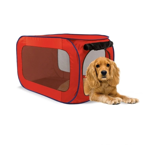 SportPet Red Pop-Up Dog Crate Portable Kennel - Picture 1 of 6